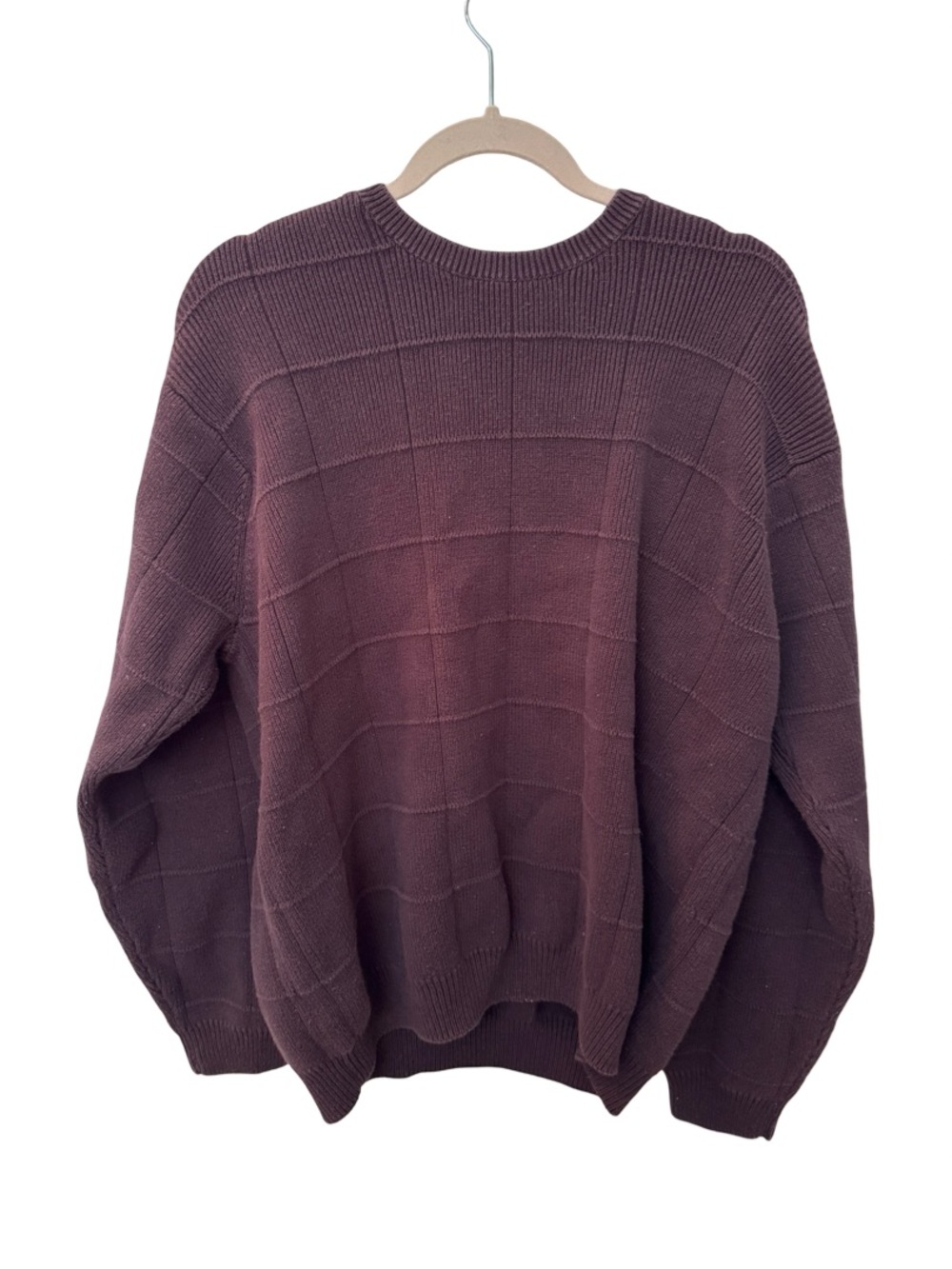 Arrow USA 1851 Men’s Heavy Cotton Cable Knit Brown Sweater Size Large
